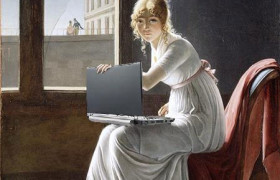 Young Woman Blogging, after Marie-Denise Villers // Mike Licht